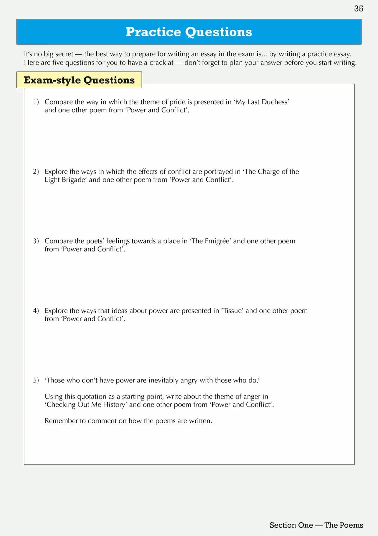GCSE English AQA Poetry Guide - Power & Conflict Anthology inc. Online Edition, Audio & Quizzes