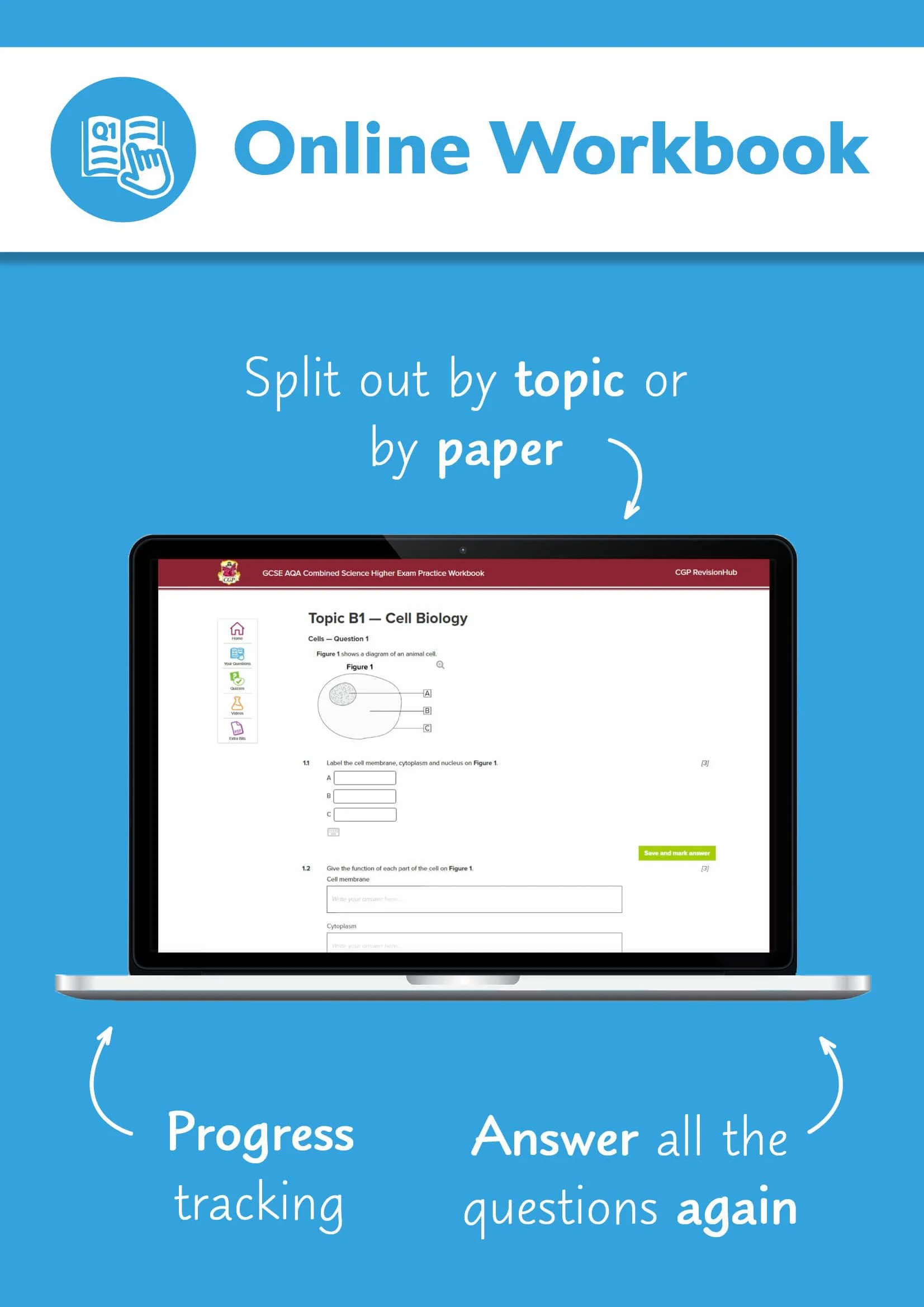 New GCSE Biology AQA Higher Exam Practice Workbook with CGP RevisionHub