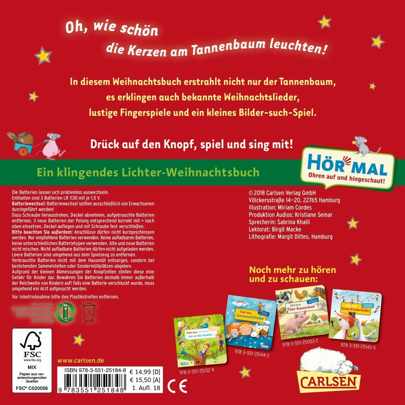 Hör mal (Soundbuch): O Tannenbaum ...: Zum Hören, Schauen und Mitmachen ab 18 Monaten. Bekannte Weihnachtslieder, Reime und Geschichten