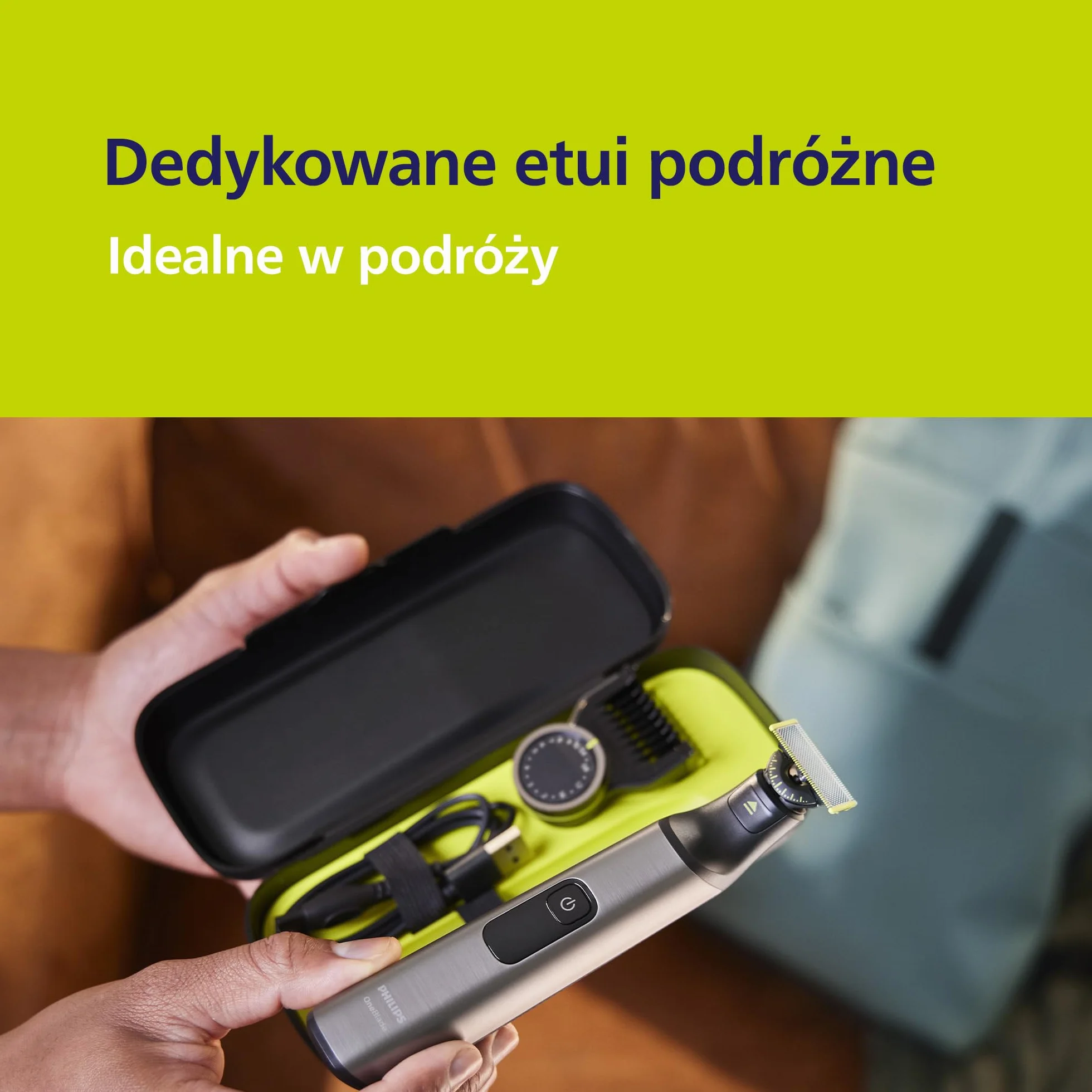 Philips OneBlade etui podróżne – idealne w podróży, zapobiega uszkodzeniom, kompatybilne z QP27XX, QP28XX i QP6XXX, model QP401/30