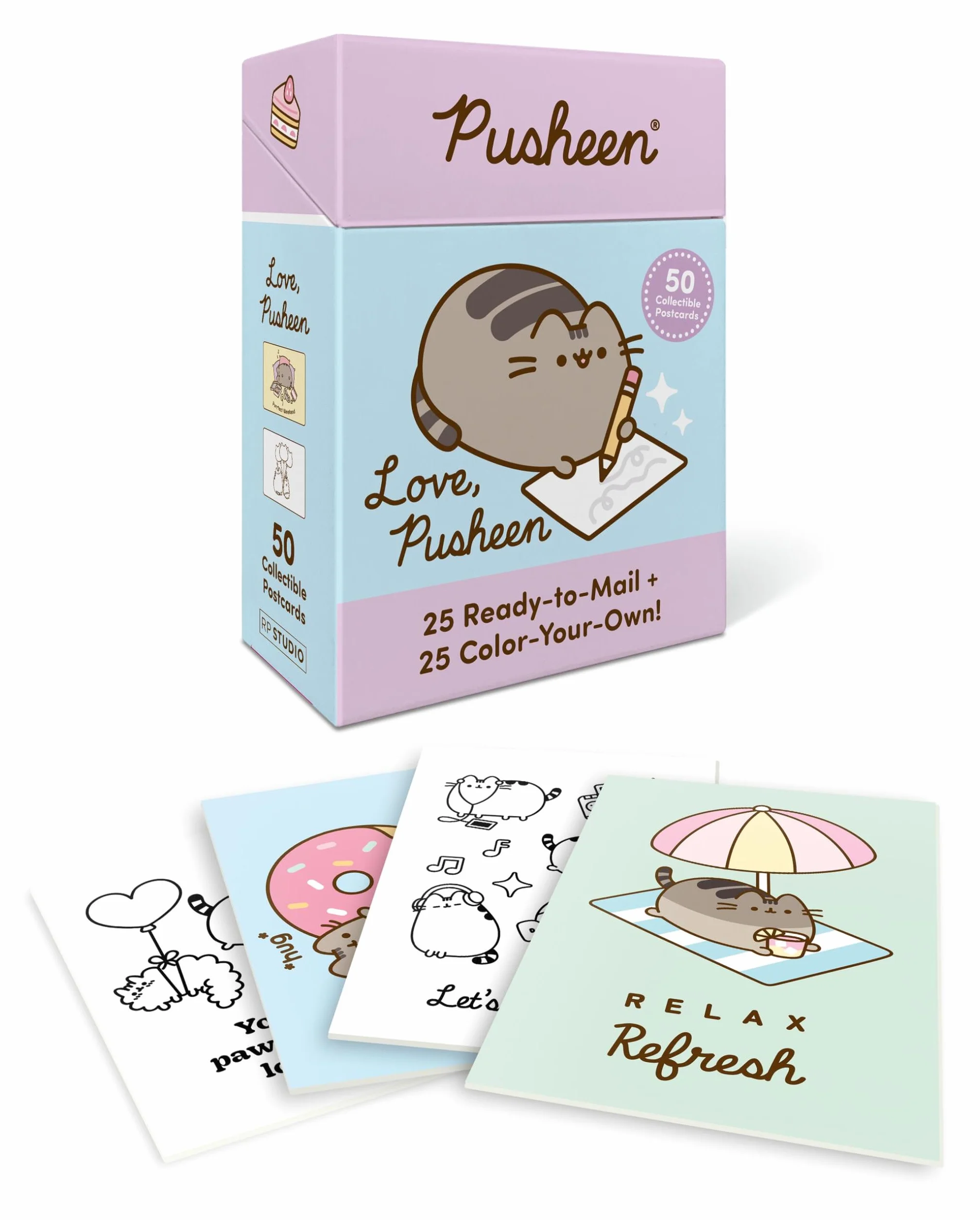 Love, Pusheen: 50 Collectible Postcards (25 Ready-to-Mail + 25 Color-Your-Own!)