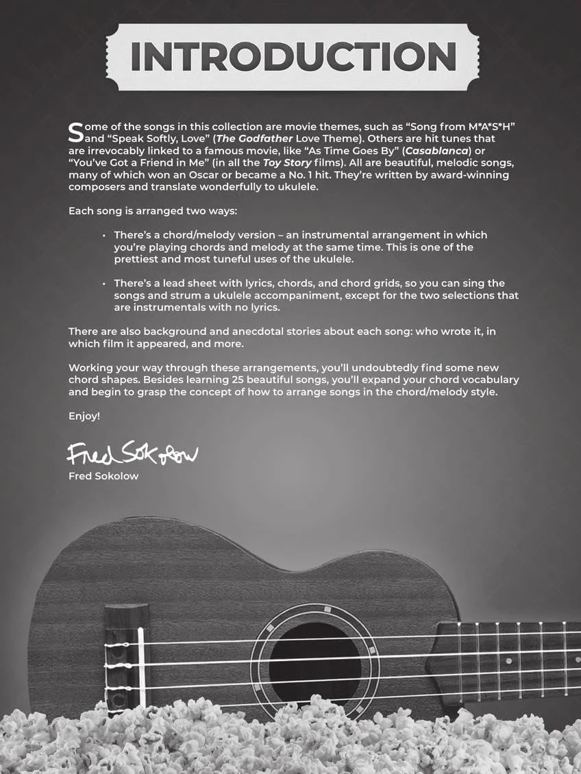 Movie Songs for Solo Fingerstyle Ukulele: 25 Arrangements with Tab Arranged by Fred Sokolow