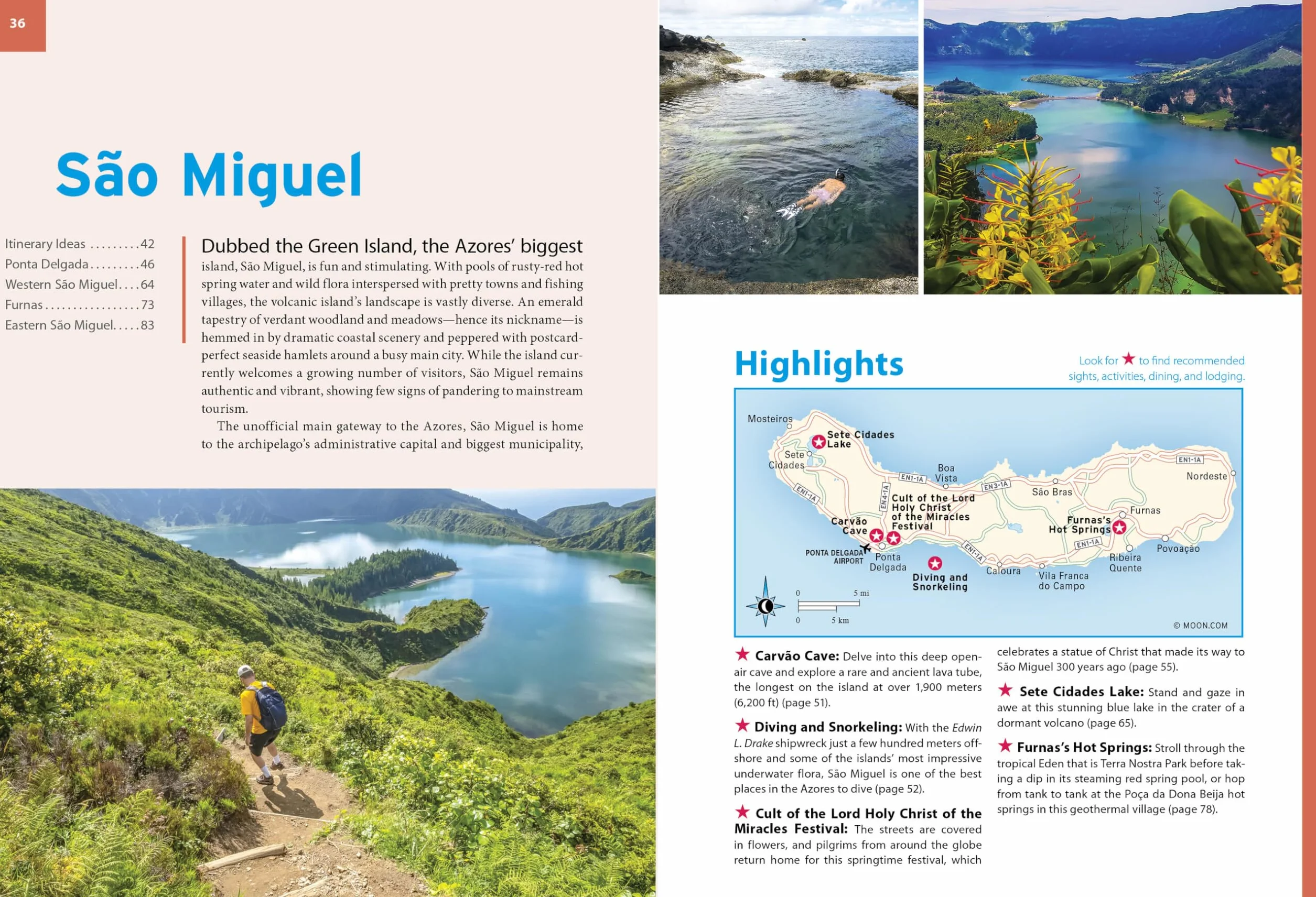 Moon Azores: Best Beaches, Diving & Kayaking, Natural Wonders