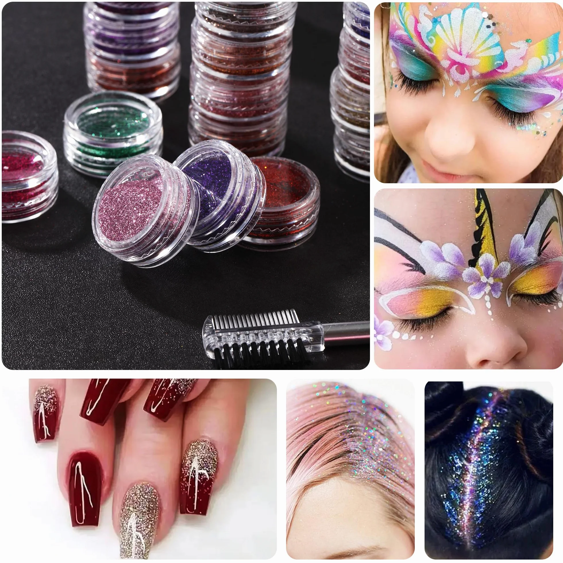 Dziecięcy Flash Tatuaż Set, 48 brokat brokat, 220 szablony, 4 pędzle, 4 kleje, prezent dla dziewczyn