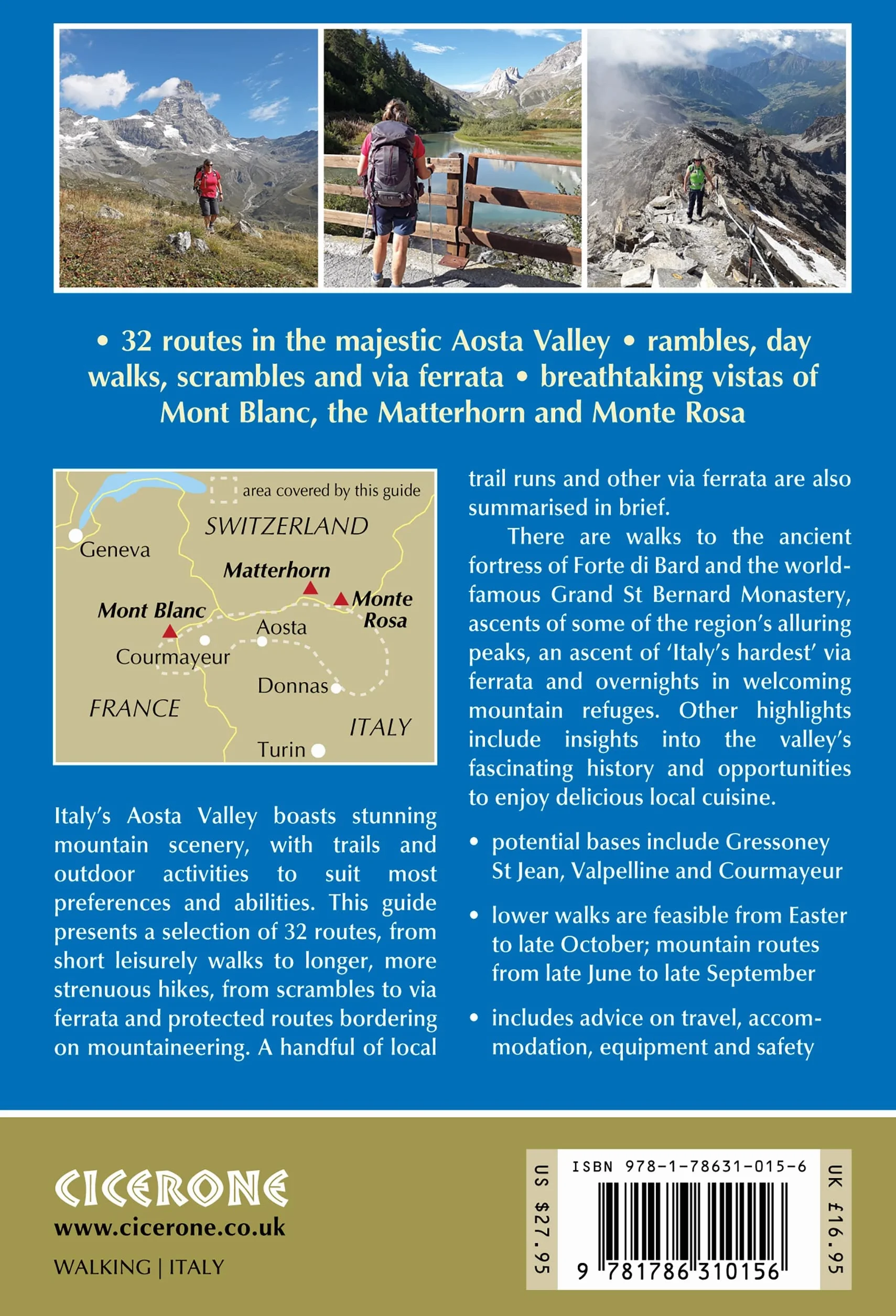 Walking in the aosta valley: Walks and Scrambles in the Shadows of Mont Blanc, the Matterhorn and Monte Rosa