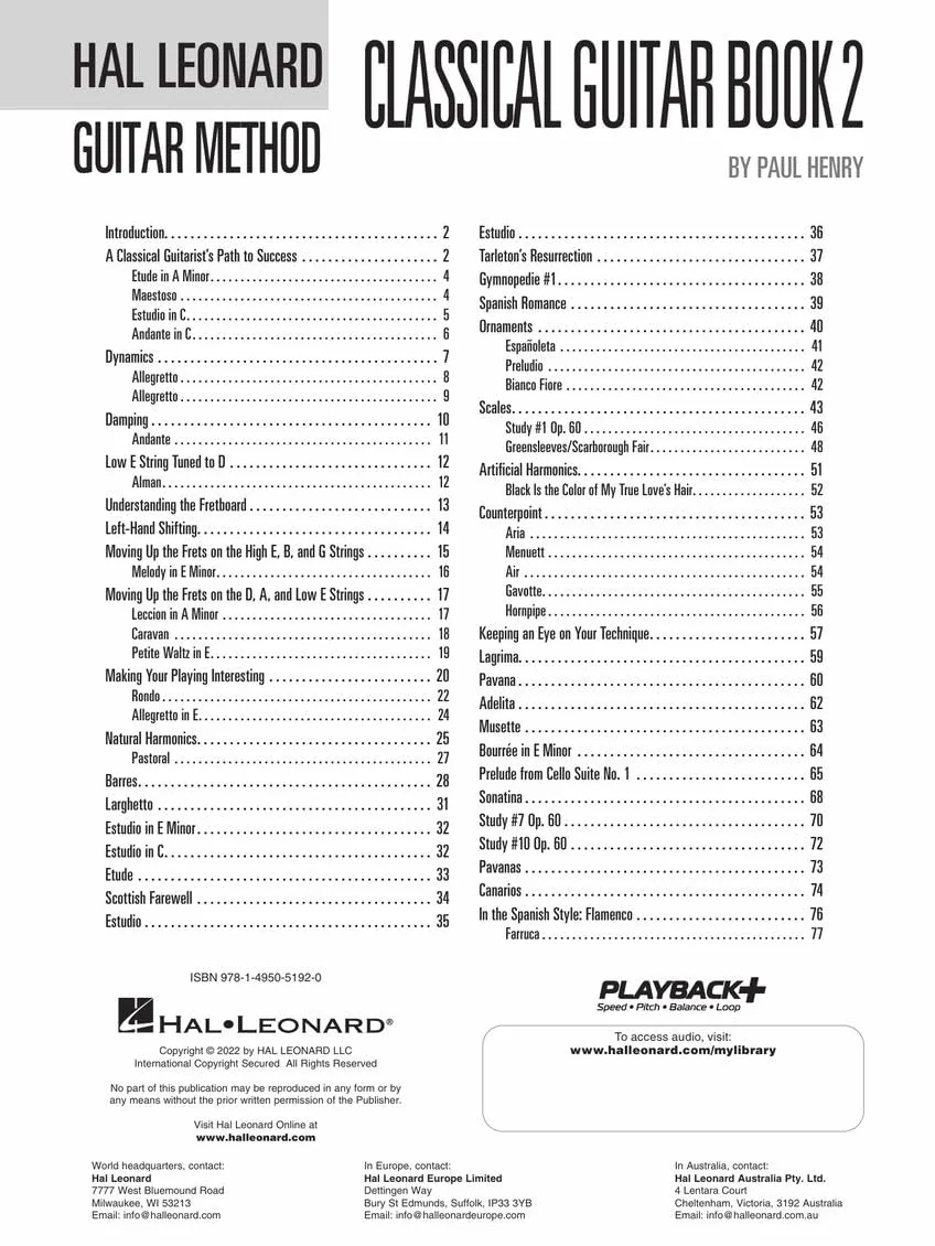 Hal Leonard Classical Guitar Method - Book 2 (Book/Online Audio): An Intermediate-Level Guide with Step-by-Step Instructions