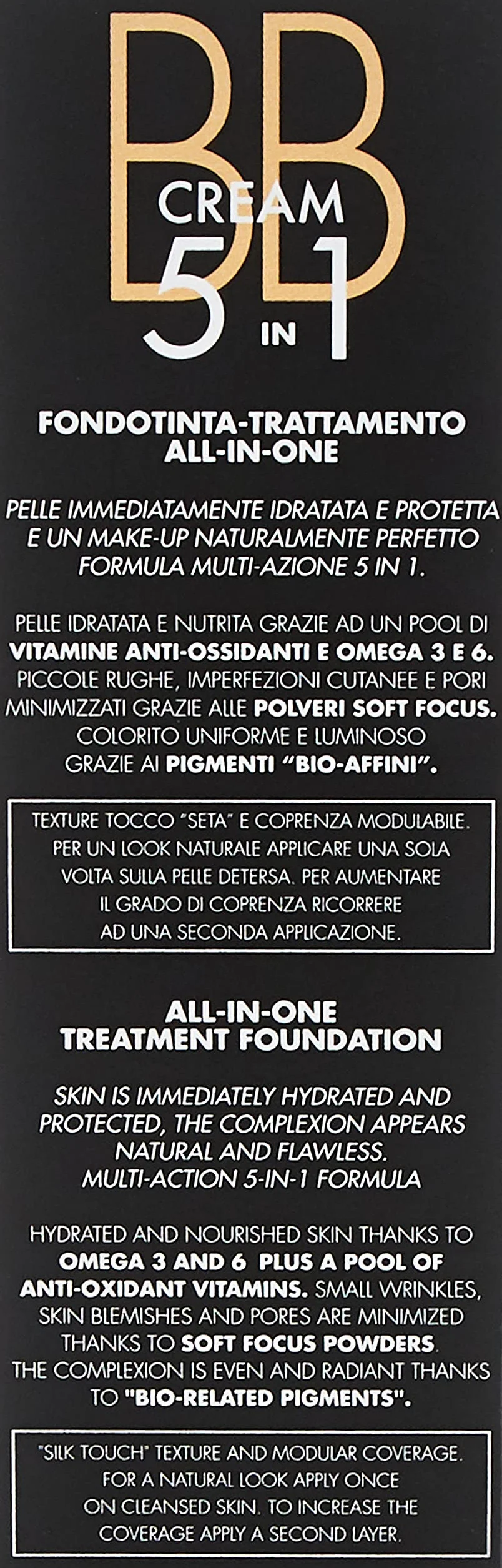 Deborah Milano BB Cream 5 w 1, 02 Beżowy podkład do twarzy, działanie przeciwutleniające, minimalizuje skazy i zapewnia gładką, odżywioną skórę, 30 ml