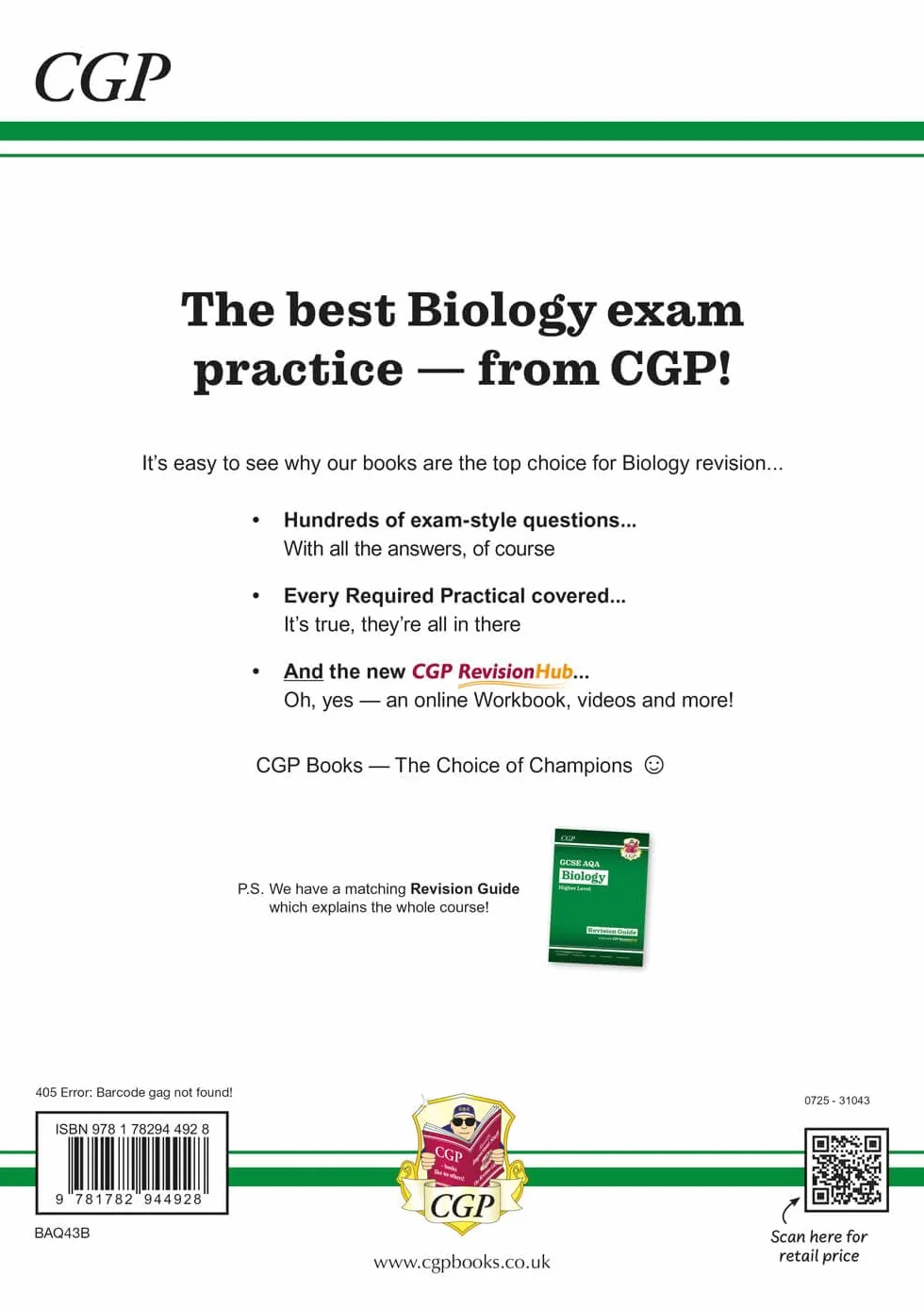 New GCSE Biology AQA Higher Exam Practice Workbook with CGP RevisionHub