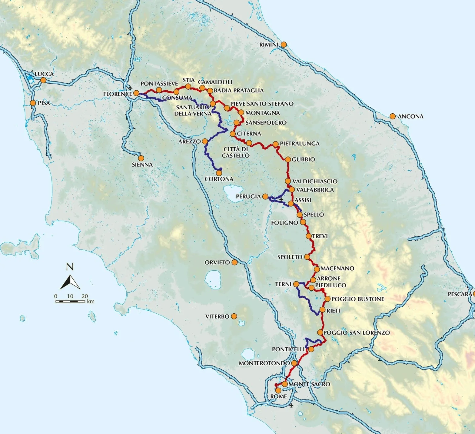The way of St Francis: Via di francesco: From Florence to Assisi and Rome