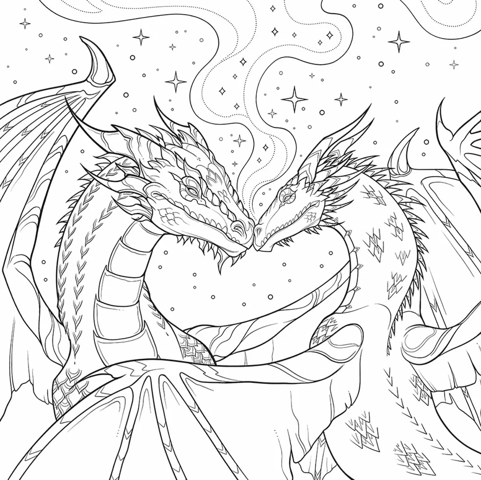 Fourth Wing: The Official Coloring & Sticker Book (Includes 2 Pages of Stickers to Color)