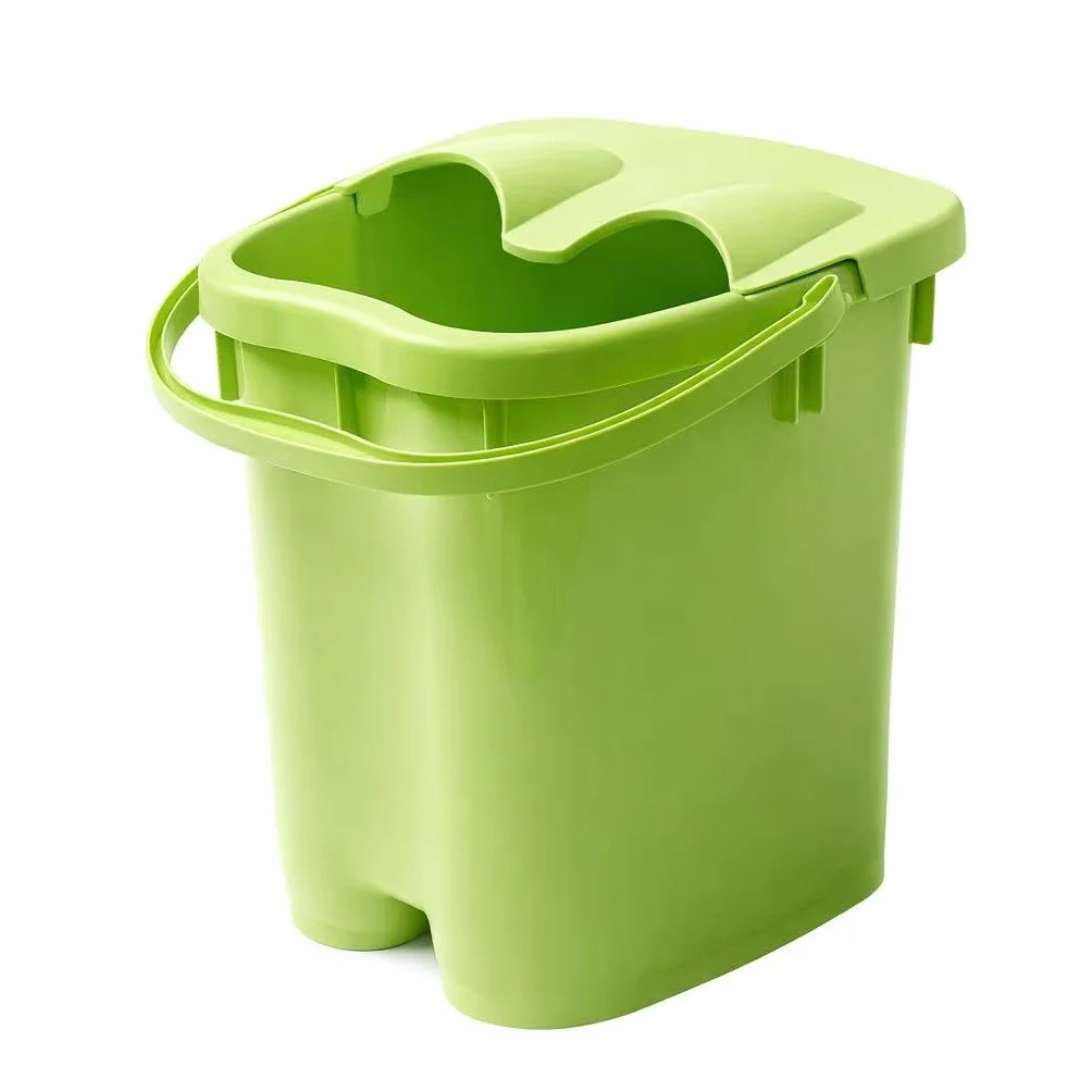 Wiadro do spa na stopy o głębokości 40 cm z wałkami do masażu, przenośna wanna do namaczania stóp z ergonomicznym uchwytem, bardzo głębokie wiadro do kąpieli stóp do domowego spa, relaksująca miska do