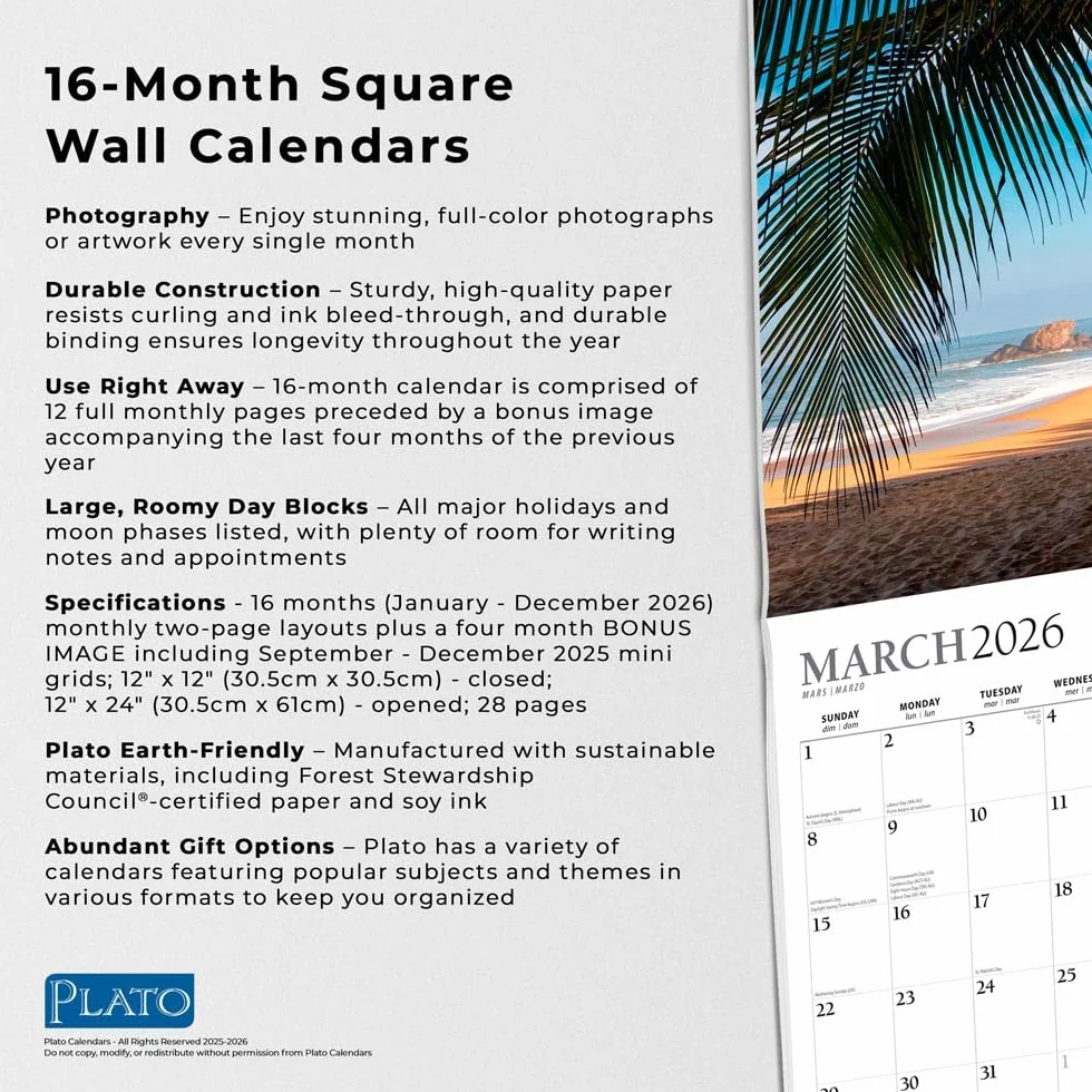Beaches - Traumstrände 2026 - 16-Monatskalender: Original BrownTrout-Kalender [Mehrsprachig] [Kalender]