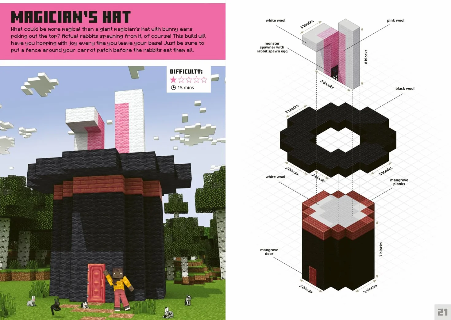 Minecraft Magical Bite-Size Builds: An official illustrated guide with over 20 building mini-projects to create in the game. Perfect for gamers of all ages!
