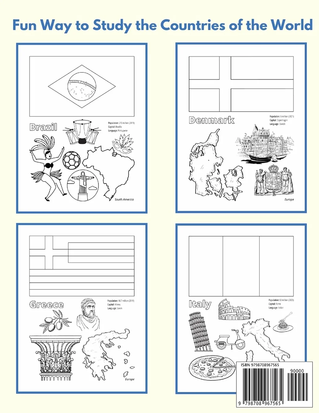 World Flags Coloring Book: Learn All Countries of the World / Geography Gift for Kids and Adults