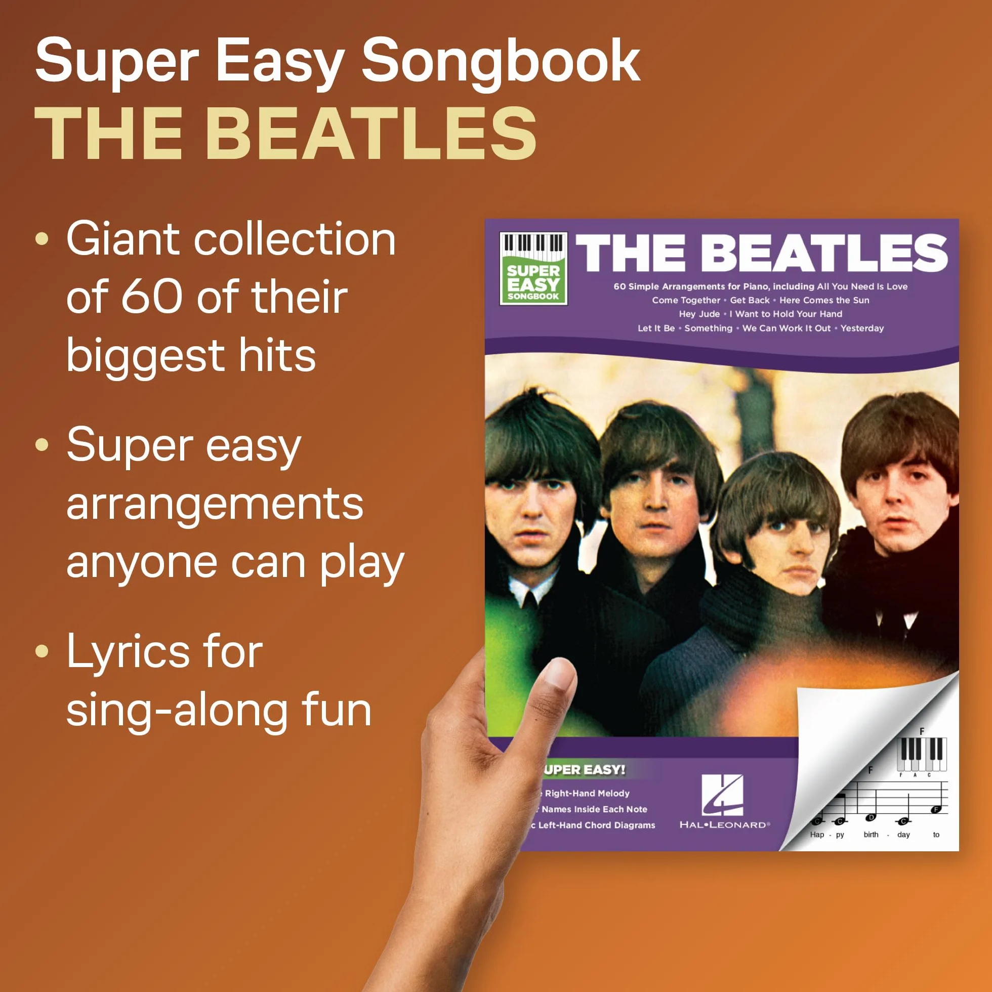 The beatles - super easy songbook piano: 60 Simple Arrangements for Piano