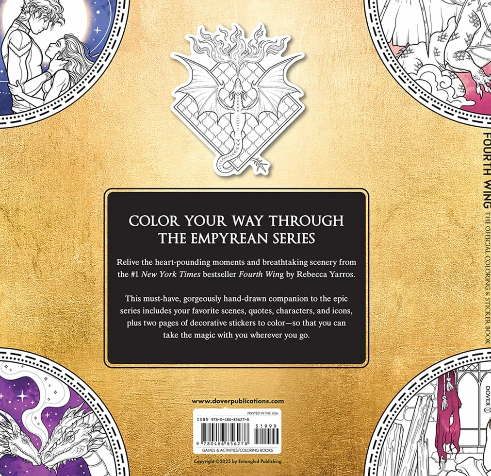 Fourth Wing: The Official Coloring & Sticker Book (Includes 2 Pages of Stickers to Color)
