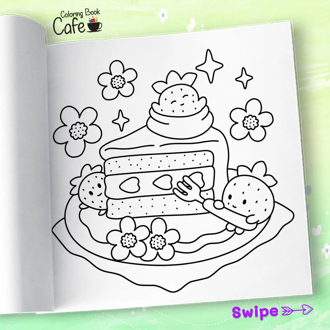 Cozy Foodie: Coloring Book for Adults and Teens Featuring Adorable Fruit and Veggie Characters in Whimsical Cozy Scenes