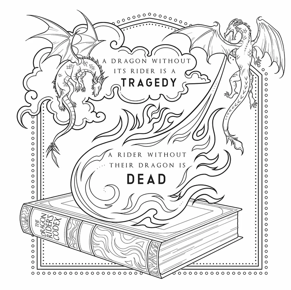 Fourth Wing: The Official Coloring & Sticker Book (Includes 2 Pages of Stickers to Color)