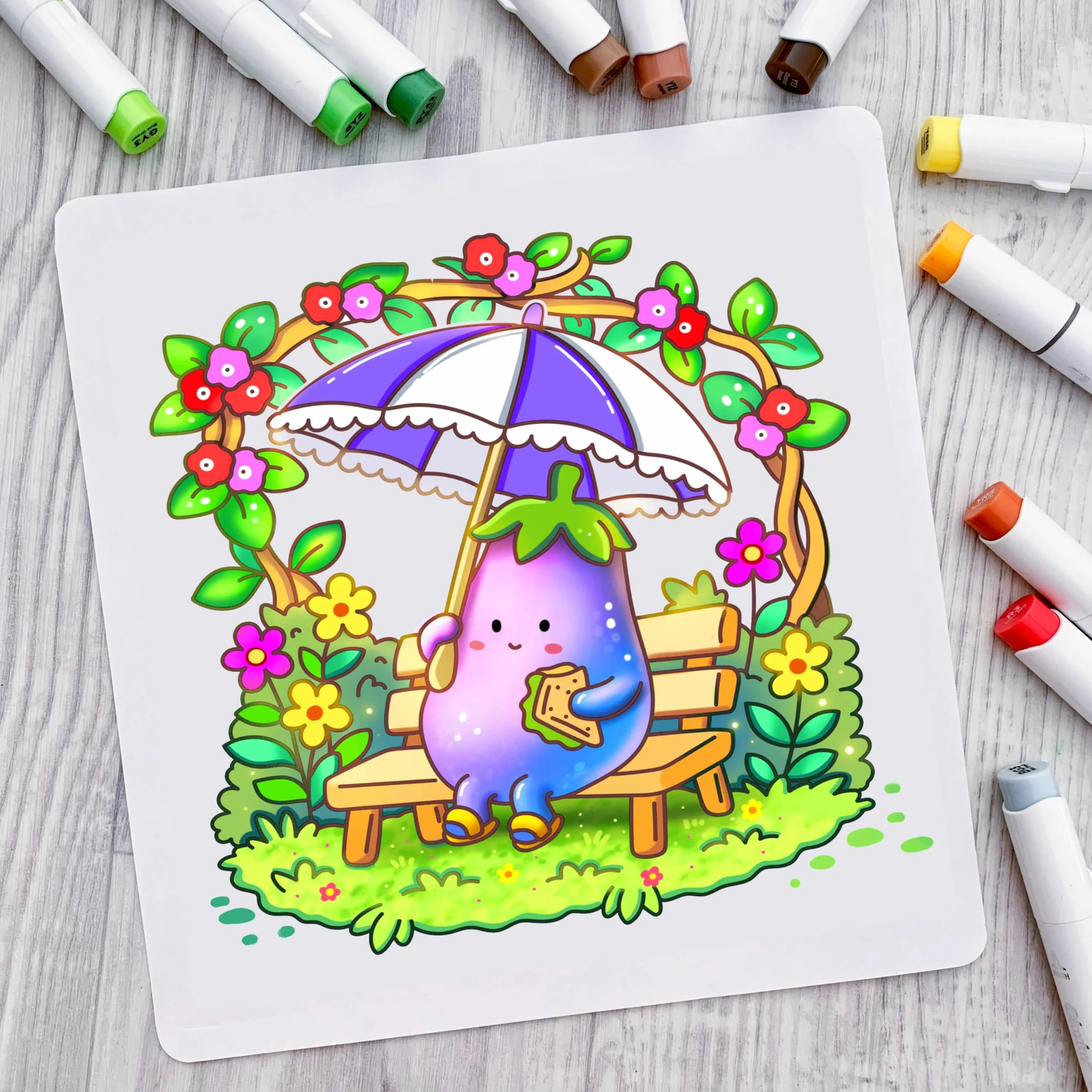 Cozy Foodie: Coloring Book for Adults and Teens Featuring Adorable Fruit and Veggie Characters in Whimsical Cozy Scenes