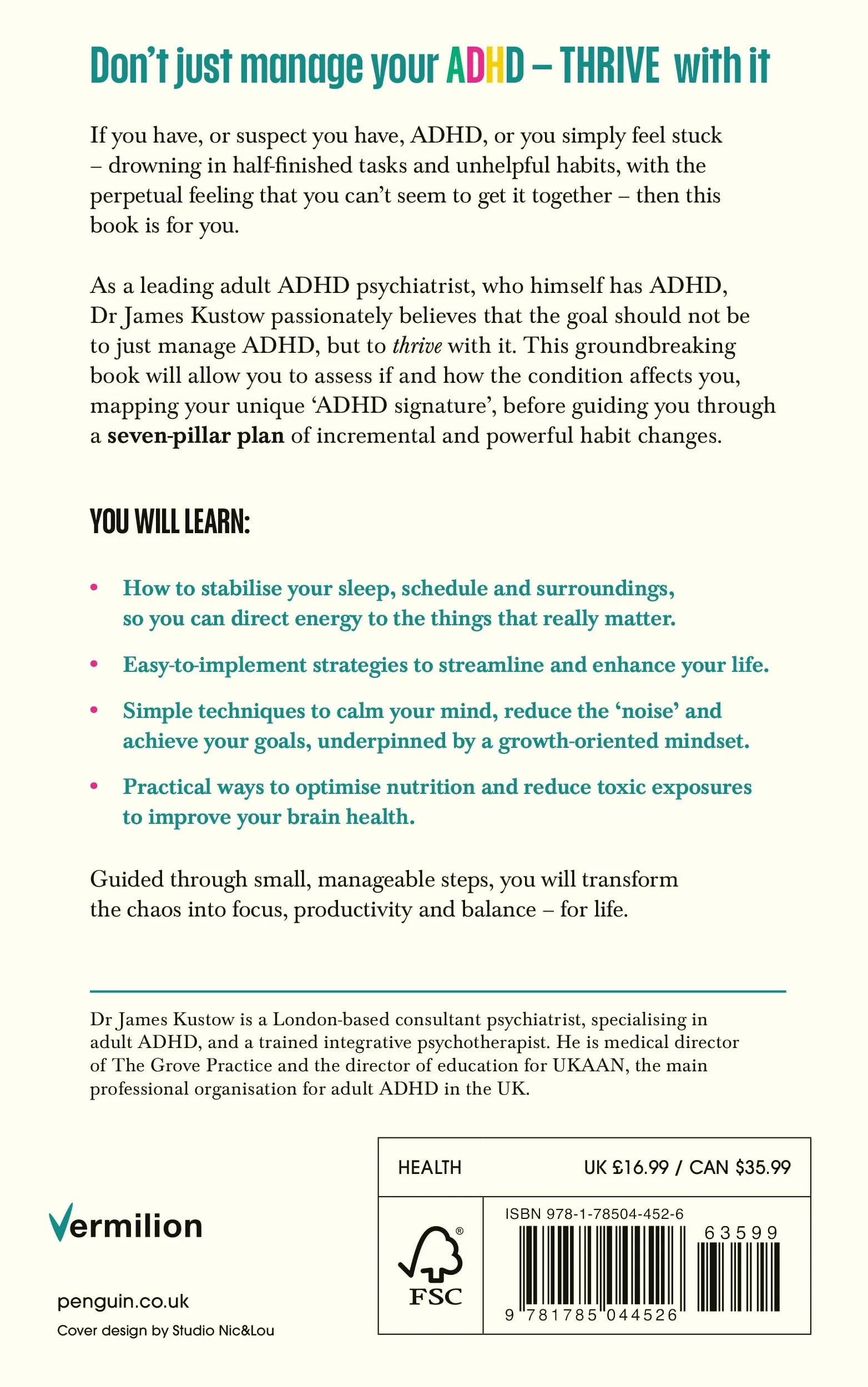 How to Thrive with Adult ADHD: The 7-Pillar Plan for focus, productivity and joy