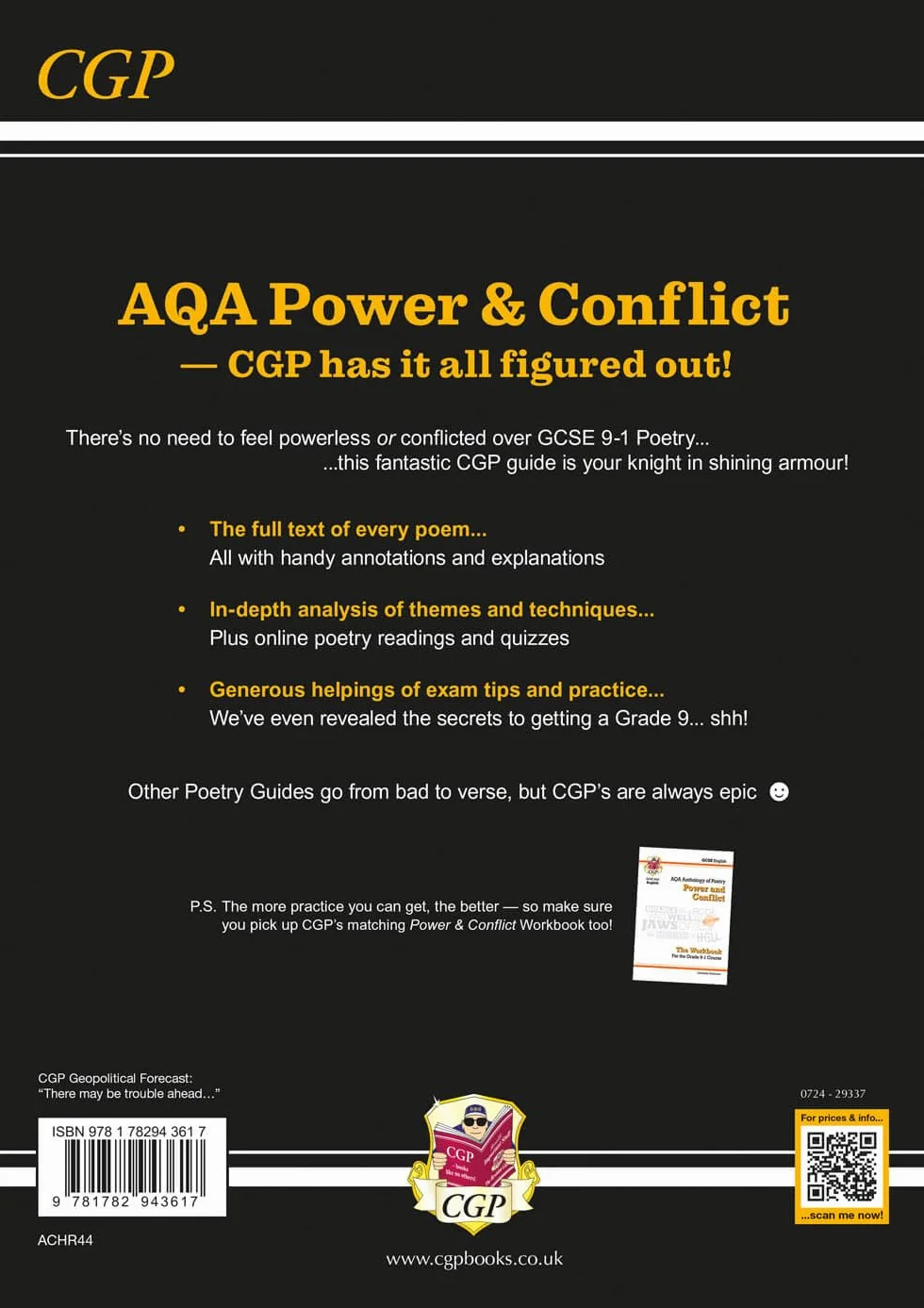 GCSE English AQA Poetry Guide - Power & Conflict Anthology inc. Online Edition, Audio & Quizzes