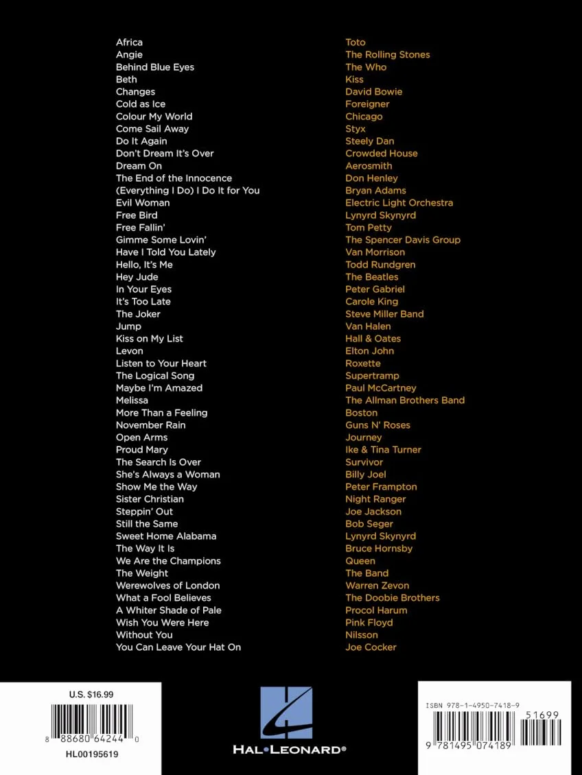 First 50 classic rock songs you should play on piano - easy piano