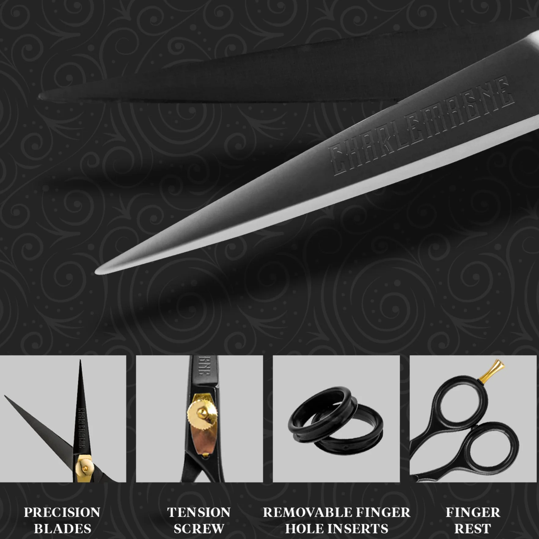 Charlemagne Beard Scissors - Nożyczki do brody małe – Ze stali nierdzewnej do brody i wąsów – Bardzo ostre – Fryzjerskie do włosów