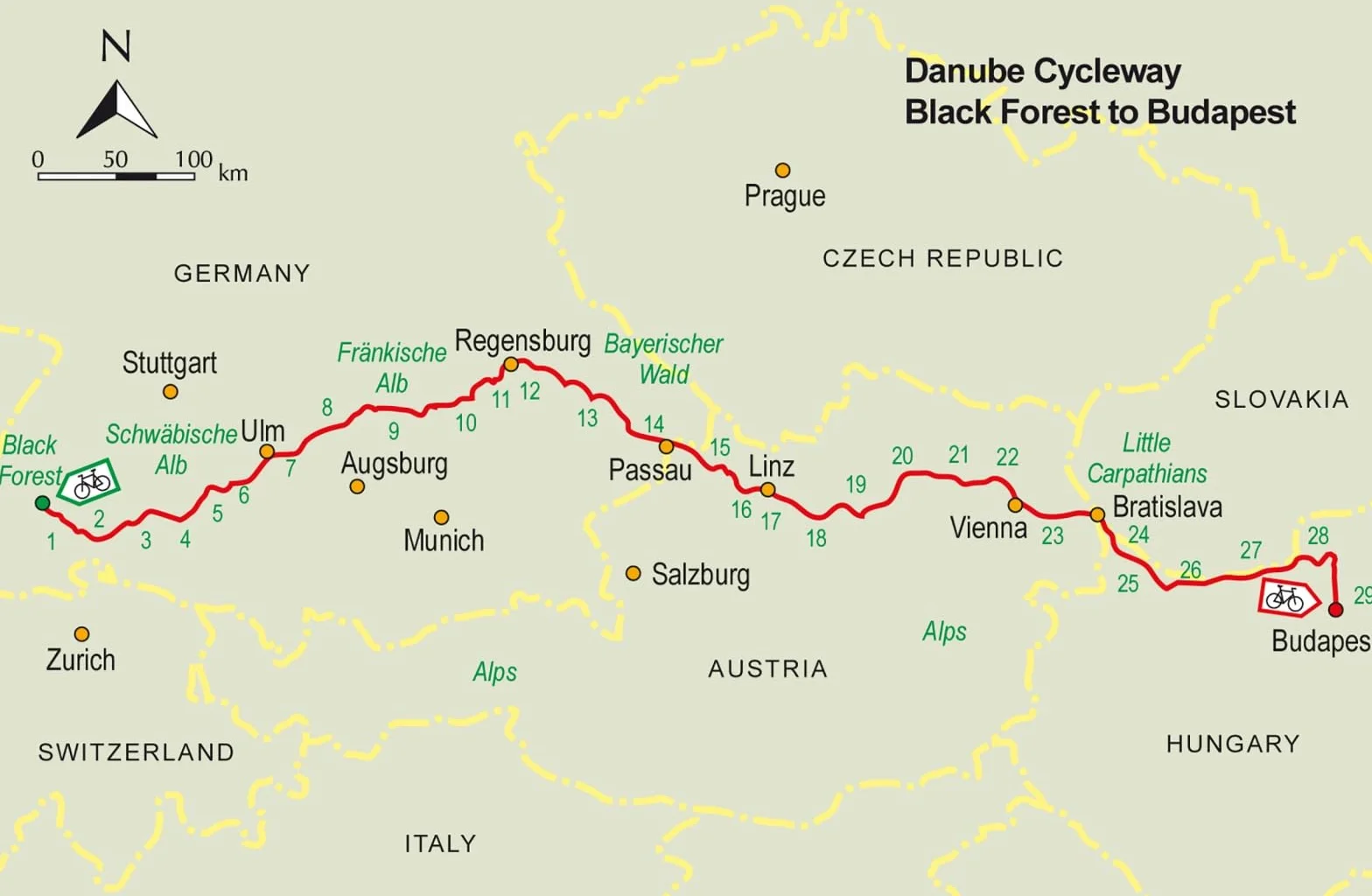 The danube cycleway volume 1: Eurovelo 6 - From the Source in the Black Forest to Budapest