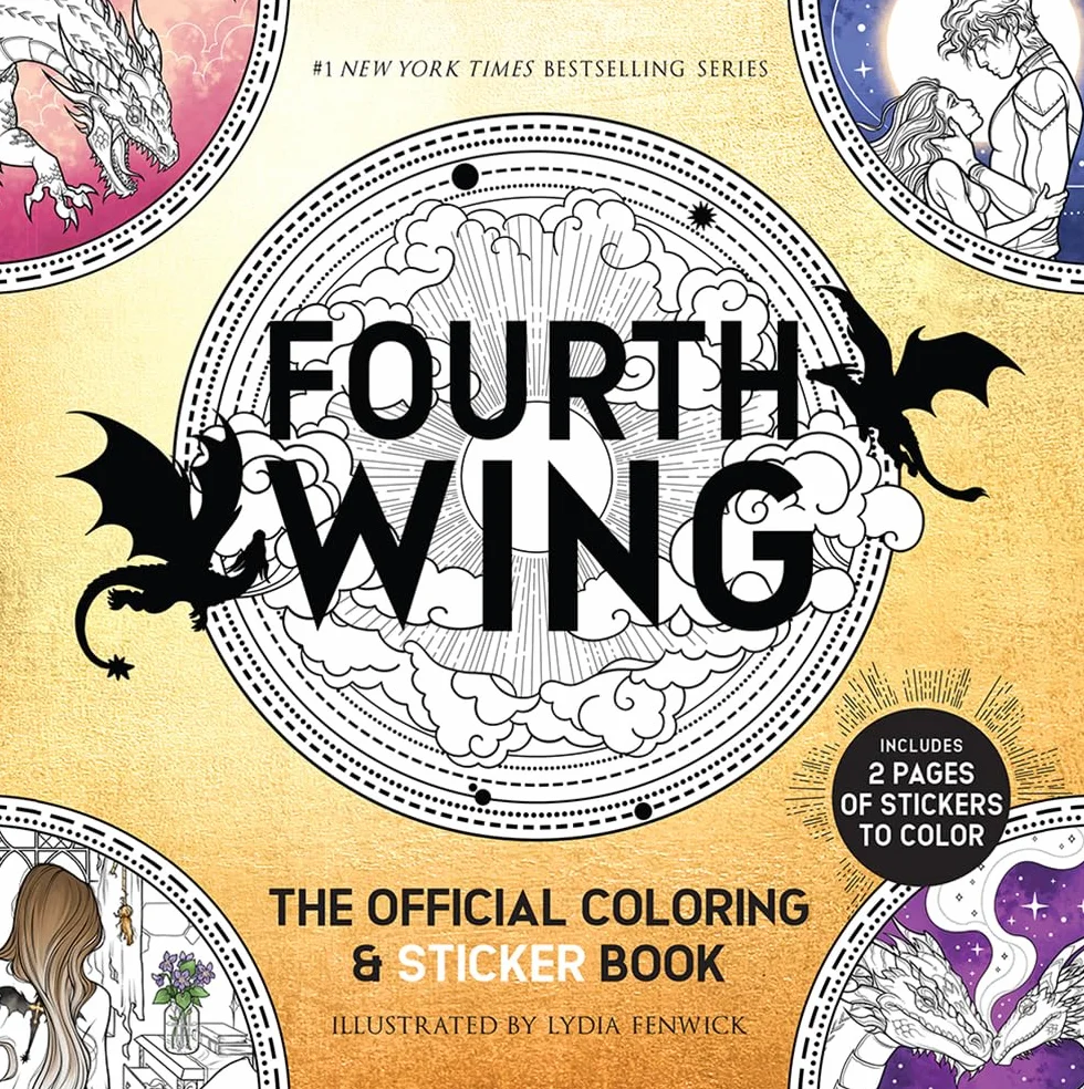 Fourth Wing: The Official Coloring & Sticker Book (Includes 2 Pages of Stickers to Color)