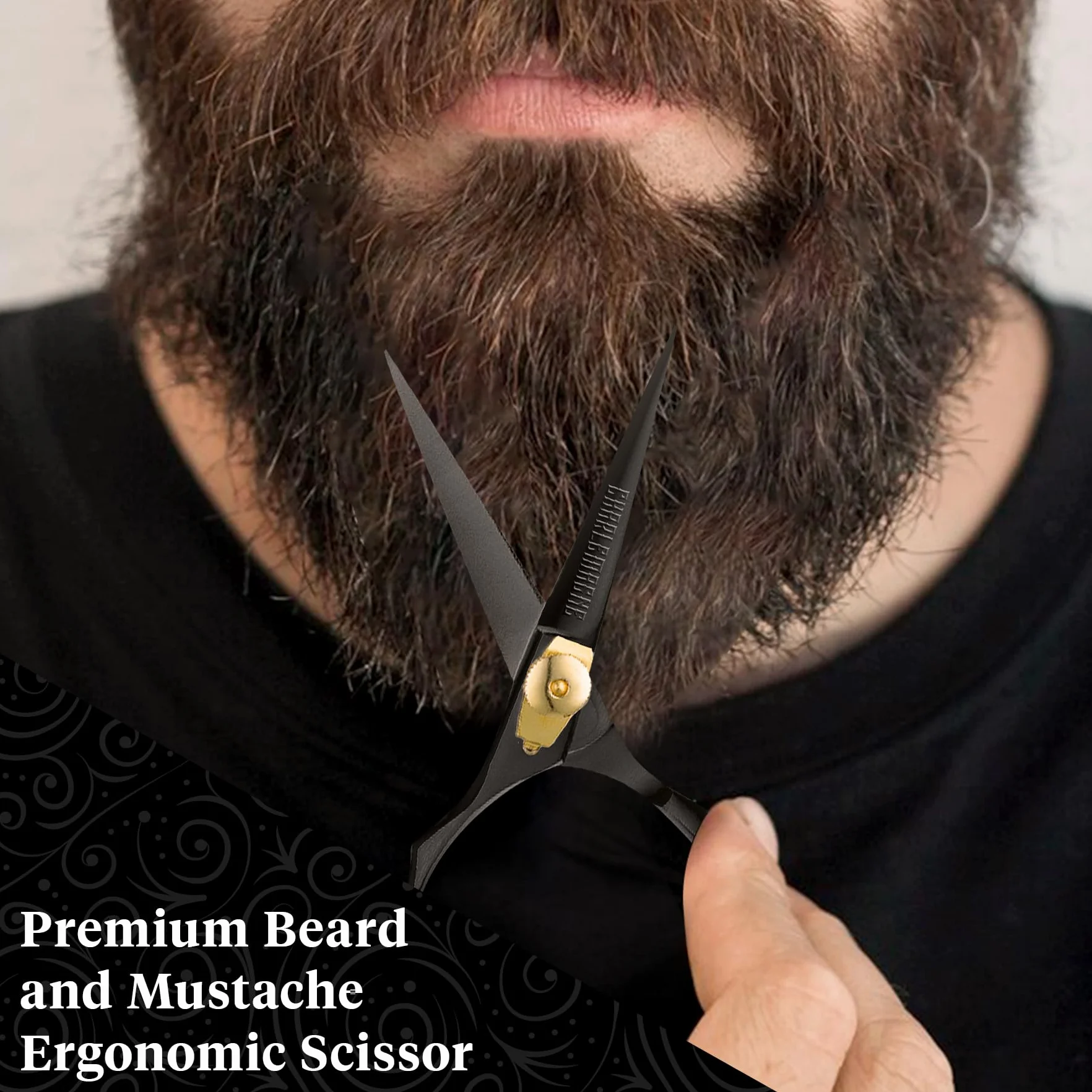 Charlemagne Beard Scissors - Nożyczki do brody małe – Ze stali nierdzewnej do brody i wąsów – Bardzo ostre – Fryzjerskie do włosów