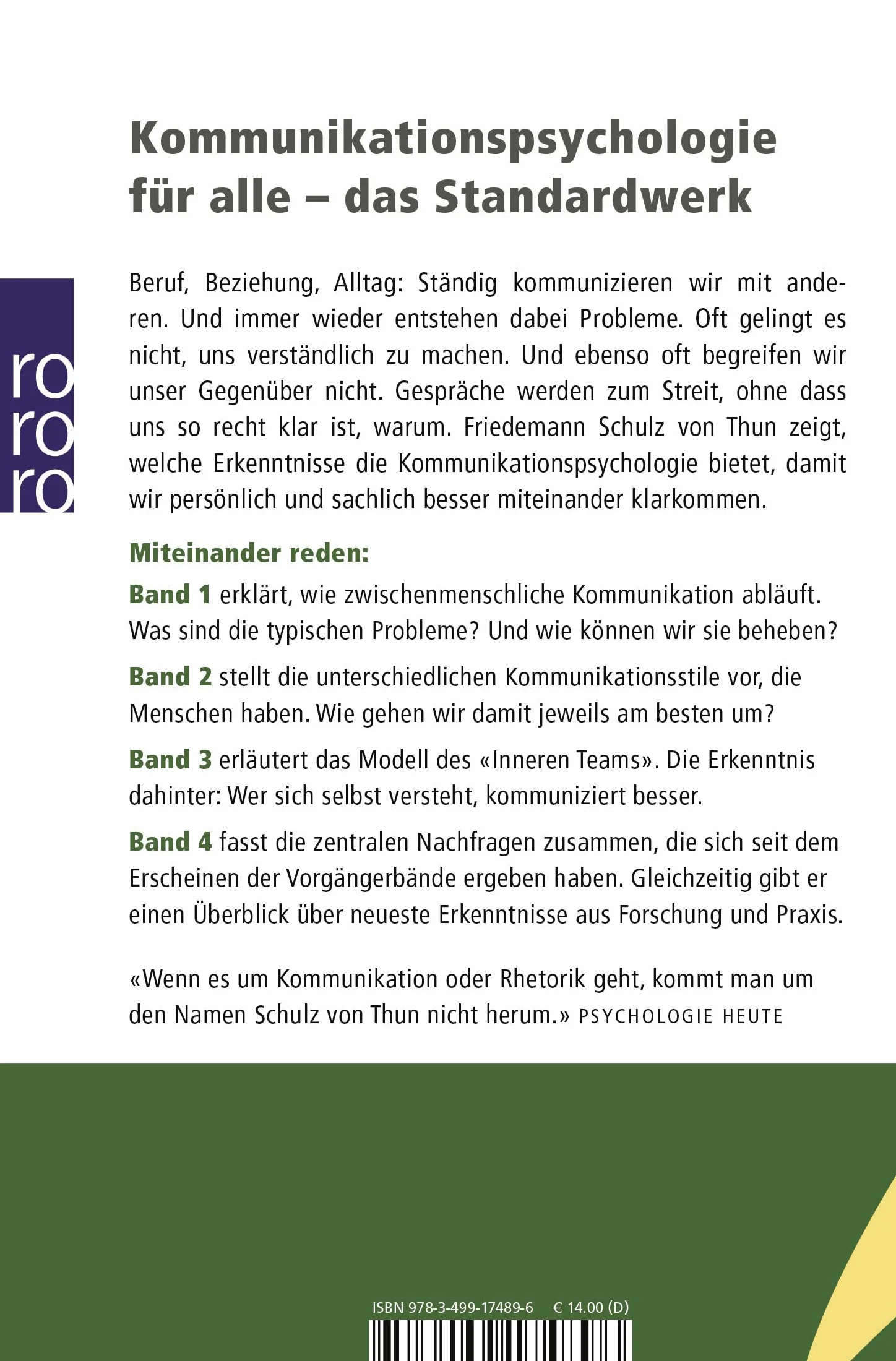 Miteinander reden 1: Störungen und Klärungen. Allgemeine Psychologie der Kommunikation