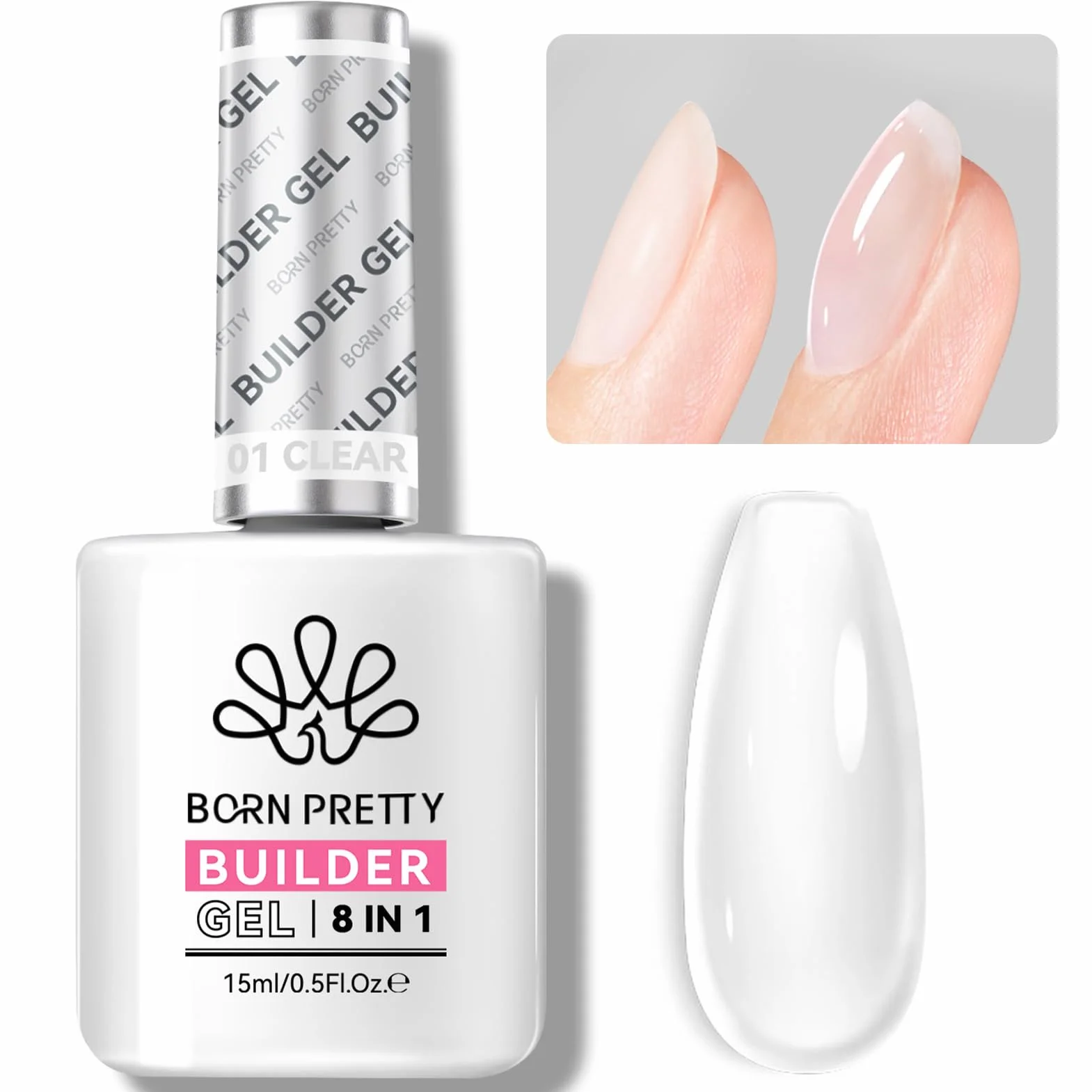 Born Pretty Builder Nail żel 8 w 1 Clear Quick Builder do paznokci w butelce