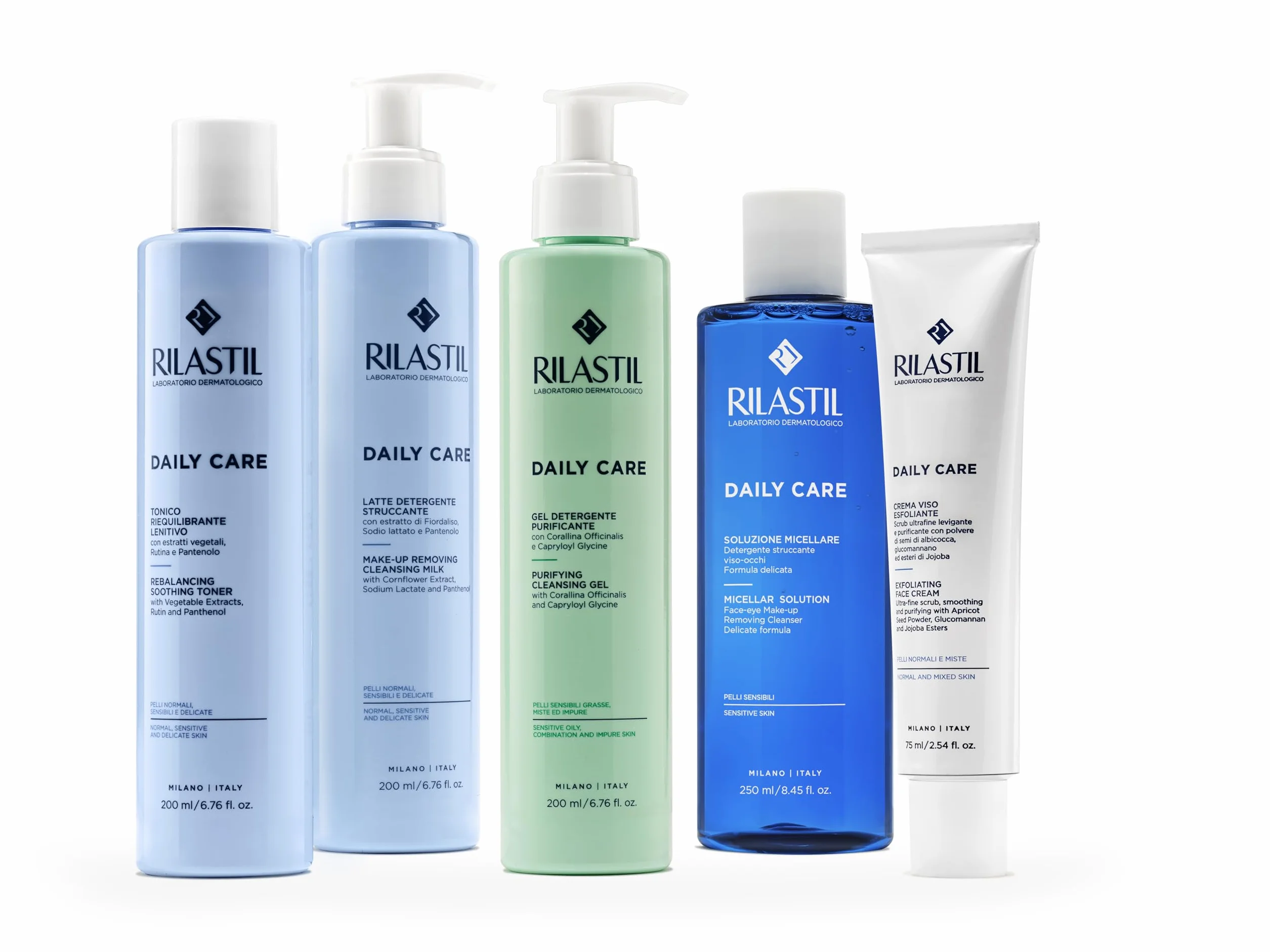 Rilastil Daily Care Oczyszczający olejek do twarzy i oczu, odżywczy środek do demakijażu do skóry wrażliwej i suchej, zmiękczający i kojący z masłem shea, kwas hialuronowy