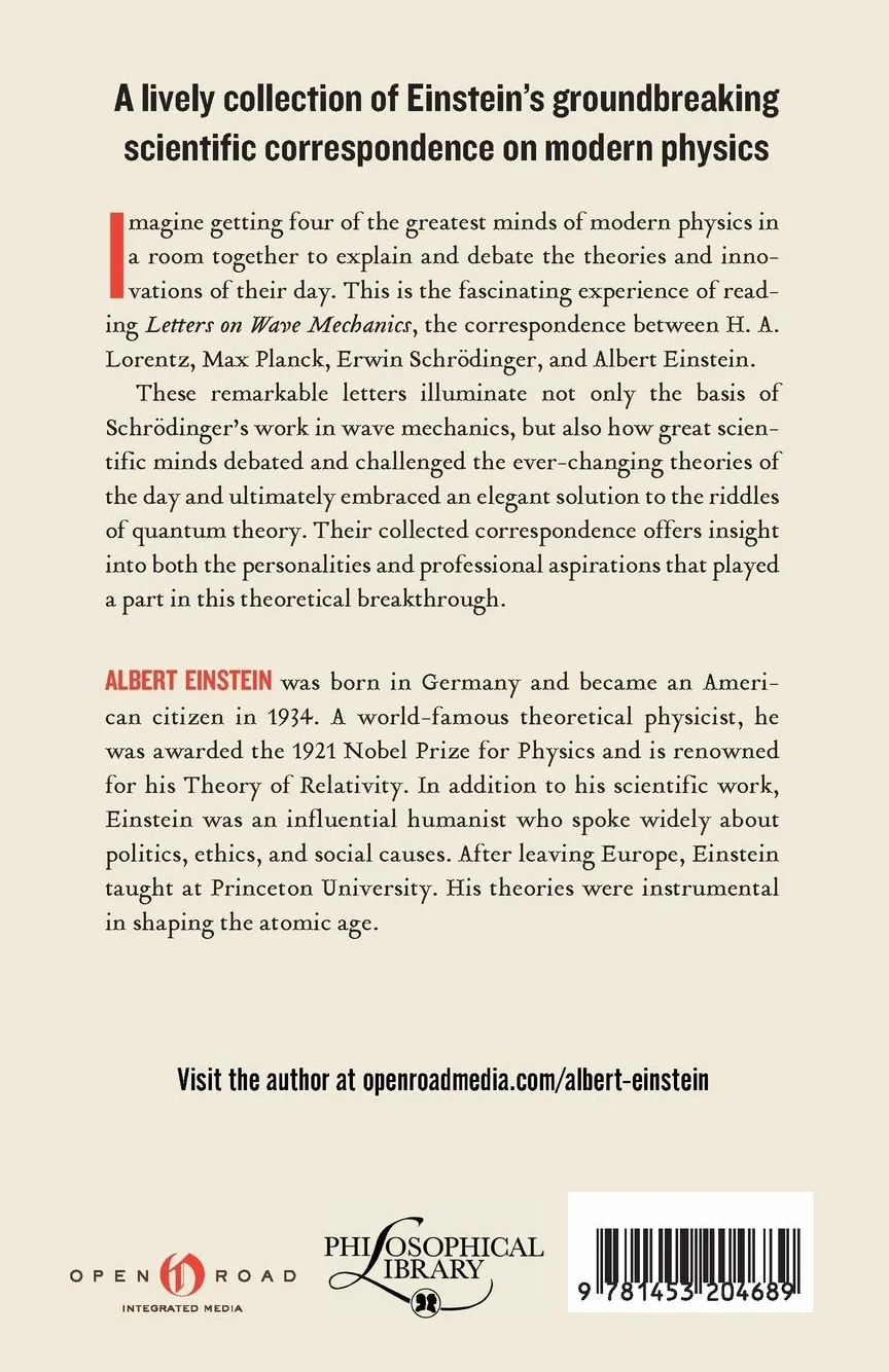 Letters on Wave Mechanics: Correspondence with H. A. Lorentz, Max Planck, and Erwin Schrödinger