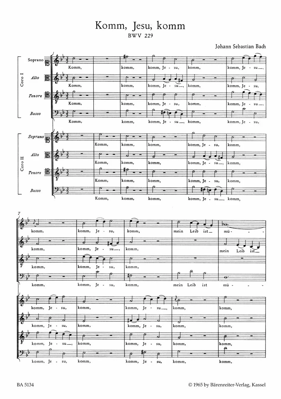 Komm, Jesu, komm BWV 229