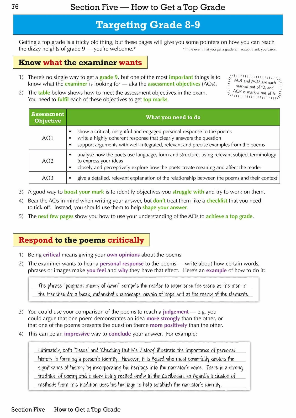 GCSE English AQA Poetry Guide - Power & Conflict Anthology inc. Online Edition, Audio & Quizzes