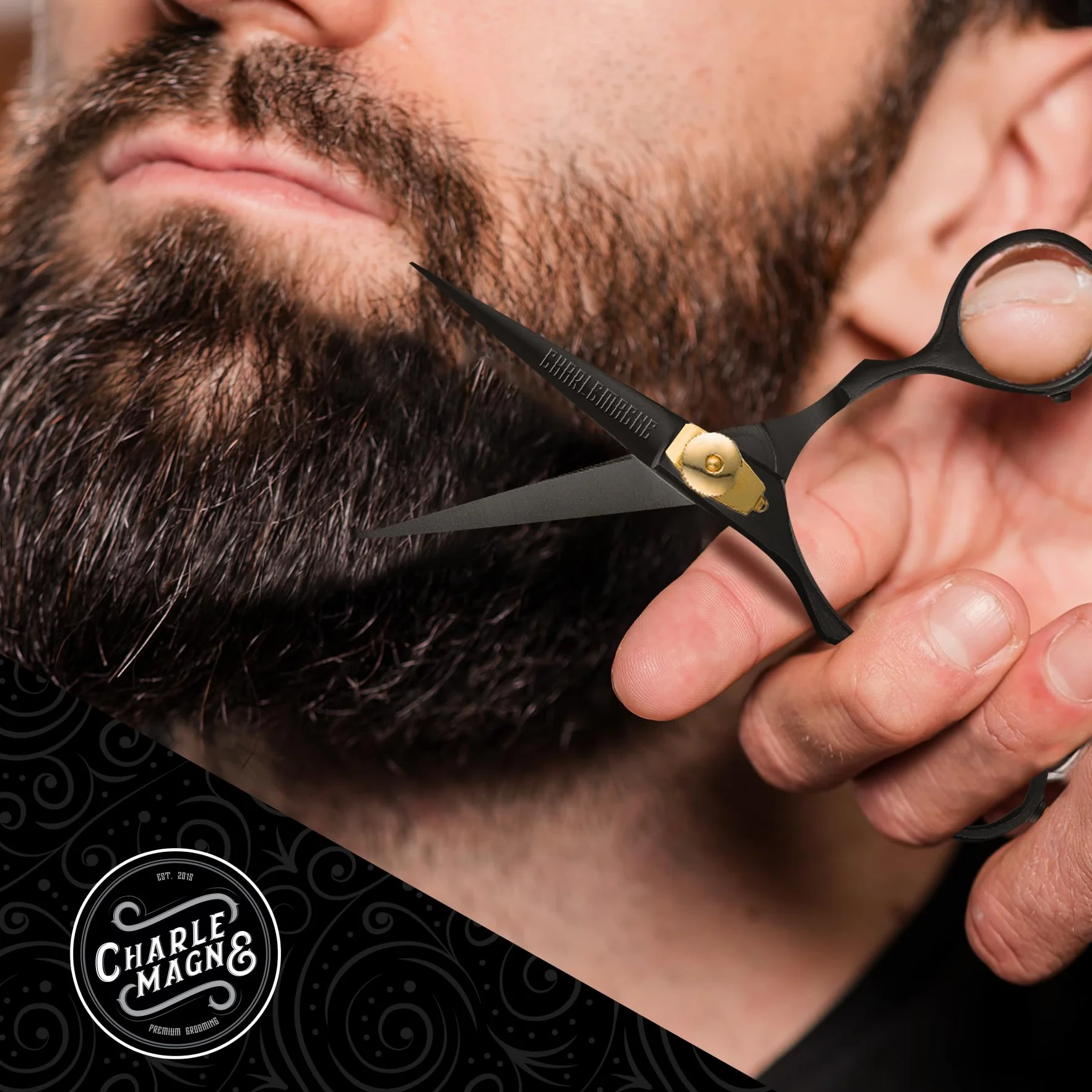 Charlemagne Beard Scissors - Nożyczki do brody małe – Ze stali nierdzewnej do brody i wąsów – Bardzo ostre – Fryzjerskie do włosów