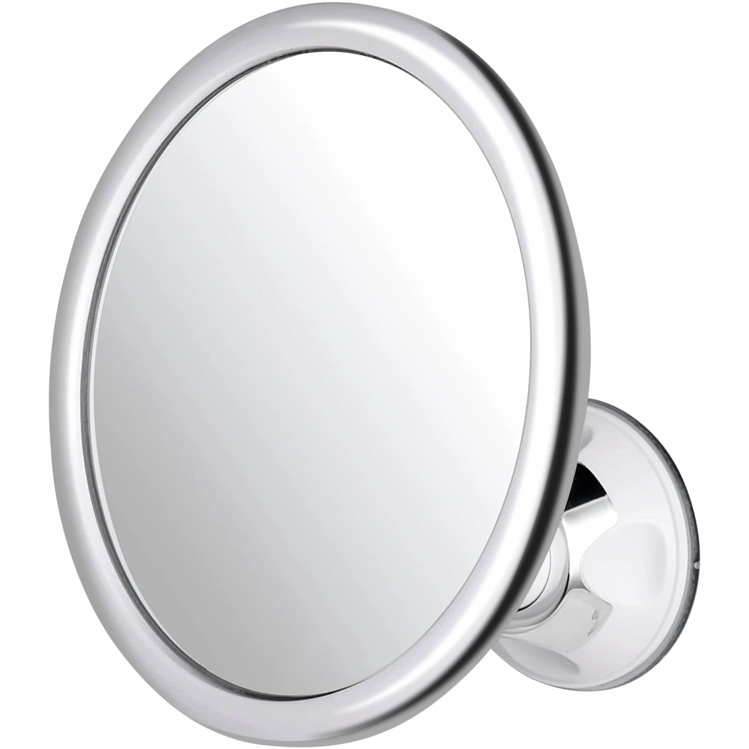 MIRRORVANA Lusterko prysznicowe przeciwmgielne, nierozbijalny okrągły design z obrotem 360° i regulowaną przyssawką - najlepiej nadaje się do golenia i użytku w łazience - średnica 17 cm (klasyczny