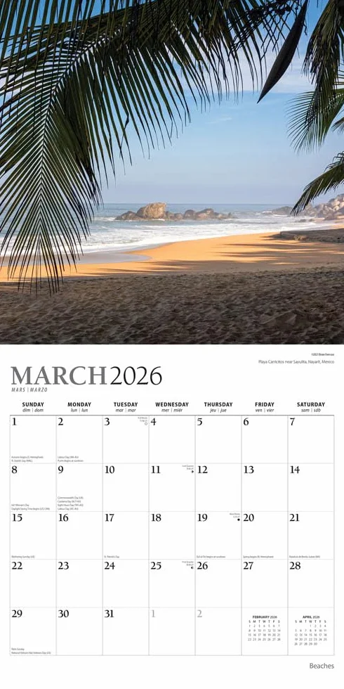 Beaches - Traumstrände 2026 - 16-Monatskalender: Original BrownTrout-Kalender [Mehrsprachig] [Kalender]